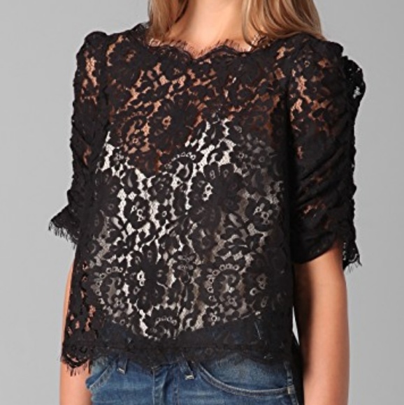 Joie Tops - Joie Fanny Black Lace Top